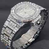PINTIME Watch For Men Luxury Diamond Iced Out Casuals Top Brand Fashion Quartz Wristwatch Waterproof 3br Business Reloj Hombre