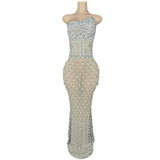 Fashionable and elegant long runway show, host dress, luxurious evening dress