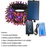 39ft 100LED Purple And Orange,Green Halloween Lights, Halloween String Lights 8 Modes Outdoor Waterproof Lights For Decoration