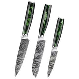3PCS Chef Knives Set Boning Stainless Steel Chef's Slicing Cutter Fruit Meat Cleaver Knife for Kitchen Outdoor Camping