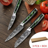 3PCS Chef Knives Set Boning Stainless Steel Chef's Slicing Cutter Fruit Meat Cleaver Knife for Kitchen Outdoor Camping