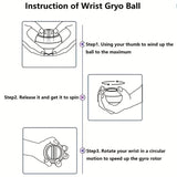 Gyro Ball, Wrist Strength Training Device, Forearm Arm Finger Wrist Muscles Trainer