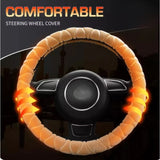 Soft Winter Warm Steering Wheel Cover Protector Decoration Super Thick Plush Collar for Women Man Car Accessories
