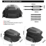 Premium Expandable Rearseat Motorcycle Rear Bag - 12-18L Large Capacity, Universal for Riding with Tools