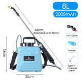 5L/8L Electric Watering Can Shoulder Sprayer - Automatic Garden Plant Mister Sprinkler. Type-C Charging. Household Irrigation Tool