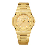 PINTIME Man Watch Waterproof Stainless Steel Quartz Wristwatch Nautilus Scrub Male Business Clock Calendar Relogios Masculino