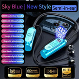 Wireless Earphones Neckband Headphones Gaming LED Display Stereo Sports Headset Halter Waterproof Magnetic Earbuds