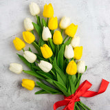 20 Pcs Artificial Flowers Fake Tulip Bouquet For Home Garden Wedding Party Floral Decor