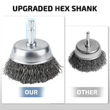 15 Pack Wire Brush Set Kit With 1/4 Inch Hex Shank, Wire Cup Brush For Drill, Mold Wire Brush For Drill Bit