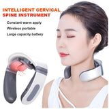 4D 4 USB Magnetic Pulse Wireless Neck Massager Relieve Muscle Pain 5 Modes 12 Levels