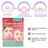 156pcs Hydrocolloid Heag Heart Star Shaped Prevent Iammation Cover Stickers Pimple Absorbing Patches