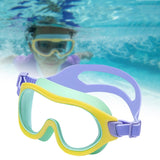 Swimming Lightweight Soft Adjustable Strap Wide Vision Swim Goggles for Beach Diving Long and Short Hair Children Pool