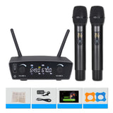 Professional Dual Wireless Microphone System Uhf Dual System Dynamic Handheld Mic for Dj Speech Wedding Band Church Show Party