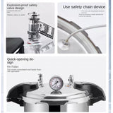 18L Portable High Pressure Sterilizer Stainless steel Steam Automatic Sterilization Autoclave Pot