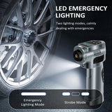 4-in-1 Cordless Electric Pump 8000mAh Jump Starter and Air Compressor with Emergency Light for Car Motorcycle Bike Ball
