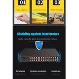 1 Set 24-Port 100 Gigabit VLAN Ethernet Switch Home Splitter Network Splitter EU Plug