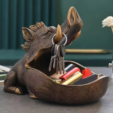 1pc Entryway Key Organiser, Doorway Arrangement Storage Tray Shelf, Desktop Remote Control Storage Scandinavian American Hippopotamus, For Desktop Storage Sundries