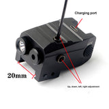 USB Rechargeable Tactical LED Weapon Gun Light Red Dot Laser Sight Combo 350LM Pistol Flashlight For 20mm Picatinny Rail Mount