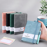 Stylish Portable Diary Notebook with Elastic Strap Bookmark Ribbon Design for Home