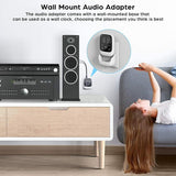 Bluetooth 5.3 Transmitter Receiver Portable Wireless Audio Adapter AUX TF MP3 Player Stereo Touch Screen Digital Clock Speaker