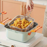 1pc Multifunctional Pot, Home Kitchen Pot With Double Ears, Steam Soup Pot, Frying Pot, French Fries Small Frying Pan