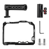 Andoer Top Handle + Side Grip Kit Video Cage with Cold Shoe Mount Numerous 1/4 Inch Threads for Canon R7 Camera