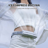 Wearable Waist Belt with PCM Cooling Strip - 5000mAh Rechargeable Personal Fan, 3 Speeds, Hands-Free