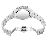 PINTIME Watch for Men Stainless Steel Strap Fashion Quartz Wristwatch Leopard Print Dial Waterproof 30M Diamond Case Reloj Hombr