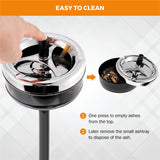 Stainless Steel Ashtray - Standing with Lid, Removable, Adjustable Height, for Home, KTV, Toilet, Outdoor