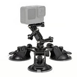 Tri-leg Suction Cup Mount Sports Adapter Clip & Fixed Screw for i Phone GoPro 12/11/10/9/8/7 Insta360 Action Camera
