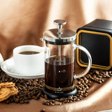 1pc French Press Coffee Maker, 11.8/20.2oz, Heat Resistant Thickened Glass, 4 Level Filtration System, 304 Stainless Steel