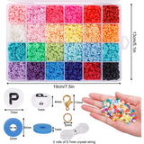 4800 Piece Clay Polymer Flat Round Set,130 Pieces Of Letter Beads Lobster Clasp And Jump Ring, Suitable For DIY