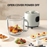 Household Visual 2L Mini Portable Air Fryer - 700W Automatic with Glass