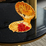 Gold Shell Plate - Multifunctional Fruit & Snack Serving Tray for Candy, Nuts. Dining Table Decor.