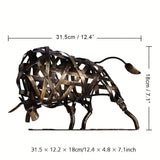 1pc Metal Sculpture, Iron Braided Cattle, Home Furnishing Articles Handmade Crafts, Metal Modern Sculpture Iron Braided Cattle Home Handmade Statue Crafts,room Decor,home Decor