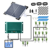 Solar Drip Kit Automatic Irrigation System Set for Garden 7 Timing 30 Watering Modes 32.8FT