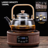 1300W Heater Tea Maker - 1300ml Household Cooking Teapot with Electric Ceramic Stove