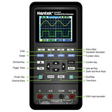 Hantek 3in1 2D72 250MSa/S Digital Oscilloscope Waveform Generator Multimeter USB Portable 2 Channel 40mhz 70mhz Multifunction