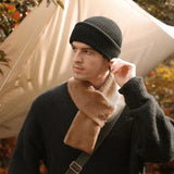 2 in 1 Mask Beanies Men Winter Balaclava Hat Full Face Shield Ski Bonnet Tactical Cycg Earmuffs Cap Knitted Headgear Suit