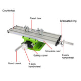 Drill Vise Fixture Adjustable X-Y Axis Mini Precision Milling Machine Worktable Working Table Cross Slide Table Multifunction