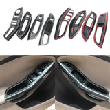 For Ford Focus 3 4 2009-2017 Car Door Interior Armrest Window Panel Carbon Fiber Decorative Sticker 4Pcs