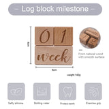 3 Piece Monthly Record Growth Block Wood Color Wooden Baby Photography Props Photo Milestone
