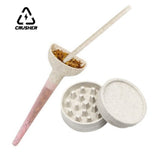 CRUSHER Dry Herb Grinder with Cone Rolg Paper Filg Funnel Degradable Material Herbal Crusher DIY Pipe Smoking Accessories