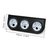 2" 52MM Triple 3 In 1 Water Temp Pressure Oil Temperature Gauge with Sensor 1/8 NPT Voltage for Racing Car