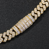 Men's Wide Cubic Zirconia Diamond Flap Buckle Bracelet