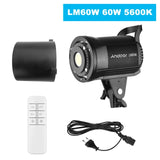 Andoer 60/80/100W LED Studio 5500K Dimmable Bowens Mount Continuous Light for Video Recording Portrait Photography