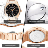 PINTIME Men's Watches Waterproof 30m Casuals Fashion Quartz Wristwatch Stainless Steel Strap Starry Sky Dial Calendar Relogio