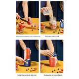 New Portable Blender 400Ml Electric Juicer Lemon Orange Fruit Squeezer Wireless Rechargable 21000Rpm Mixer(Blue)