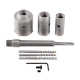 Concrete Saw Kits SDS Plus Shank Wall Hole Cutter Cement Drill Bit Sets(30, 40, 60mm), with 220mm Connecting Rod