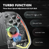 LinYuvo KS40 Transparent Style Wireless Joy-pad with 8 Color LED Switch/NS OLED,Turbo Function Controller Joystick for Lite